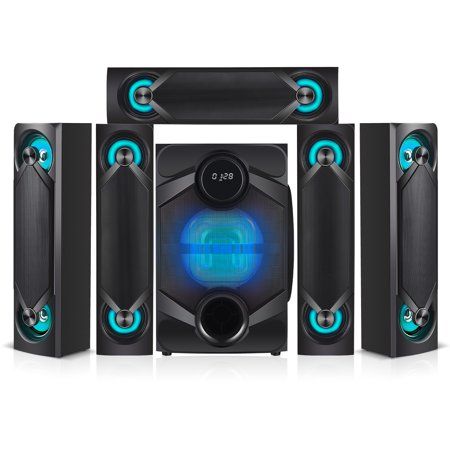 Photo 1 of **PLEASE SEE COMMENTS**
Nyne NHT5.1RGB 5.1 Channel Surround Sound Home Audio Theatre System – for TV Bluetooth Speakers USB SD RCA Out in 8 Inch Active Subwoofer 6 In
