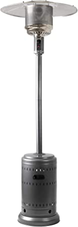 Photo 1 of Amazon Basics 46,000 BTU Outdoor Propane Patio Heater with Wheels, Commercial & Residential - Slate Gray
