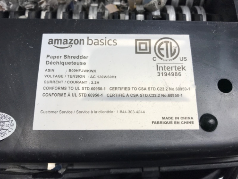 Photo 3 of Amazon Basics 6-Sheet Cross-Cut Paper and Credit Card Home Office Shredder
