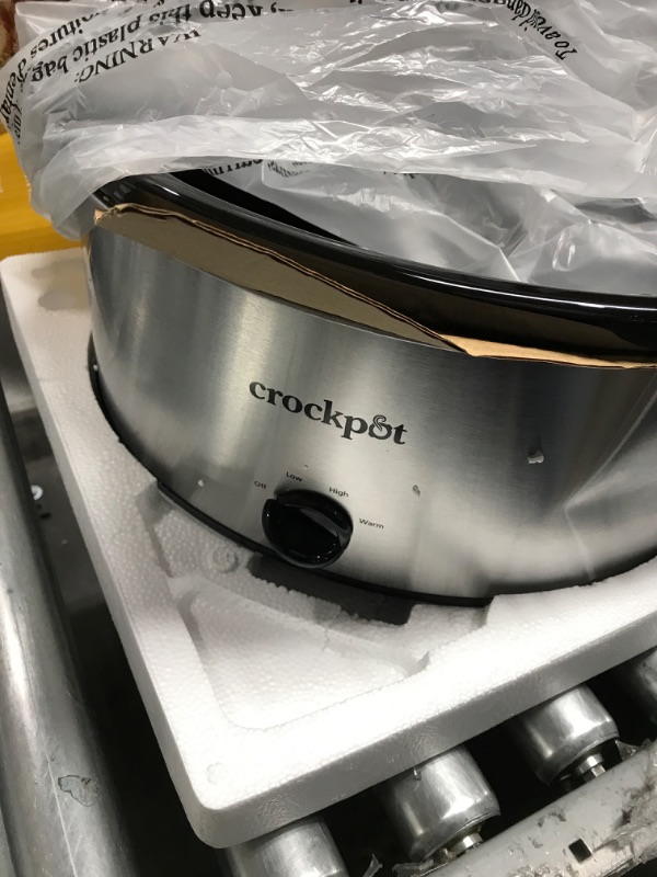 Photo 3 of please read clerk comments**Crock-pot Oval Manual Slow Cooker, 8 quart, Stainless Steel (SCV800-S) Stainless Steel 8 QT Cooker