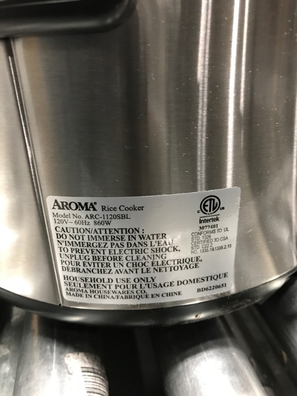 Photo 3 of Aroma Housewares ARC-1120SBL SmartCarb Cool-Touch Stainless Steel Rice Multicooker Food Steamer, Slow Cooker with Non-Stick Inner Pot and Steam Tray, 20-Cup(cooked)/ 5Qt, Black Smart Carb