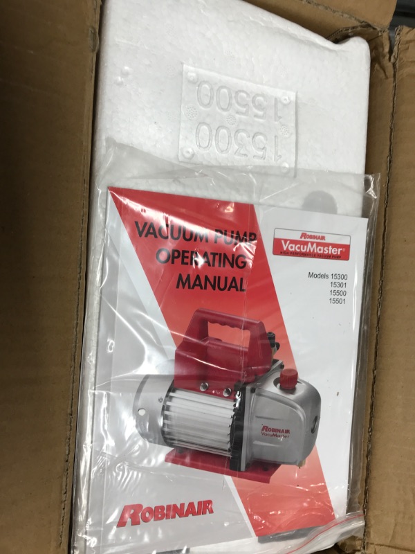 Photo 2 of Robinair (15500) VacuMaster Economy Vacuum Pump - 2-Stage, 5 CFM , Red