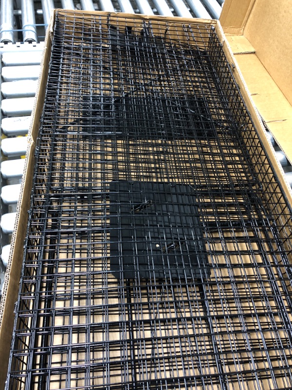 Photo 3 of Humane Way Folding 50 Inch Live Humane Animal Trap - Safe Traps for All Animals - Dogs, Raccoons, Cats, Groundhogs, Opossums, Coyote, Bobcat - 50"x20"x26"