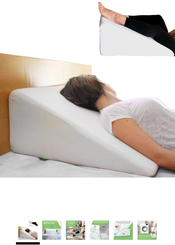 Photo 1 of Cushy Form Wedge Pillows for Sleeping - Triangle Memory Foam Bed Support Rest for Back, Shoulder & Neck Discomfort - Multipurpose Bed Pillow & Knee Pillow for Support