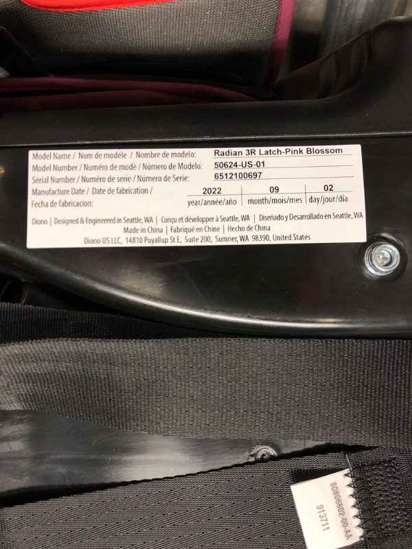 Photo 4 of Diono Radian 3R, 3-in-1 Convertible Car Seat, Rear Facing & Forward Facing, 10 Years 1 Car Seat, Slim Fit 3 Across, Pink Blossom Radian 3R Fits 3 Across Pink Blossom