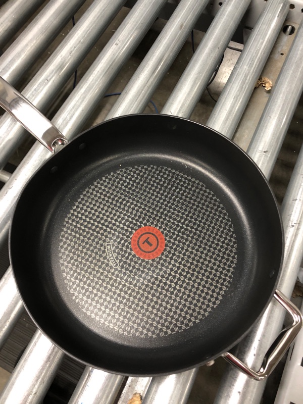 Photo 3 of T-fal C51782 ProGrade Titanium Nonstick Thermo-Spot Dishwasher Safe PFOA Free with Induction Base Saute Pan Jumbo Cooker Cookware, 5-Quart, Black Titanium Nonstick Induction Base 5-Quart