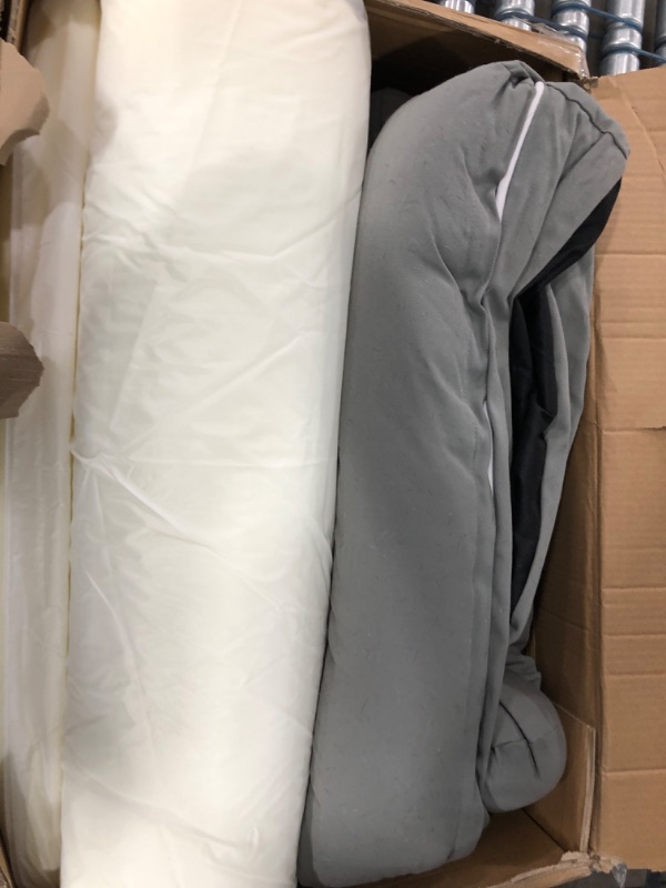 Photo 2 of AmazonBasics Medium Pet Dog Sofa Bolster Lounger Bed - 36 x 29 x 9 Inches, Grey