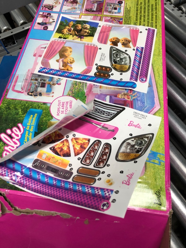 Photo 4 of *** part only*** Barbie Camper Playset With Barbie Accessories, Pool And Furniture, Rolling Vehicle With Campsite Transformation??? [Amazon Exclusive]```