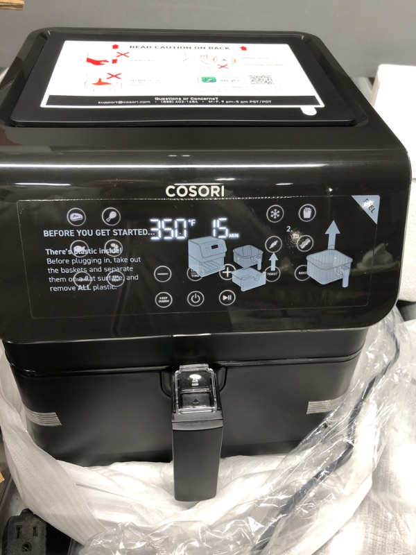 Photo 3 of **** TESTED***COSORI Pro II Air Fryer Oven Combo, 5.8QT Max Xl Large Cooker with 12 One-Touch Savable Custom Functions, Cookbook and Online Recipes, Nonstick and Dishwasher-Safe Detachable Square Basket Pro ? BLACK