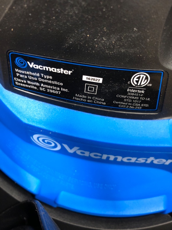 Photo 4 of *** TESTED*** Vacmaster VBV1210, 12-Gallon* 5 Peak HP** Wet/Dry Shop Vacuum with Detachable Blower, Blue & 12-16 Gallon High Efficiency Dust Bag, 3 Pack, VHBL Blue 12 Gal 5PHP Vac w/Blower Vacuum + Dust Bag