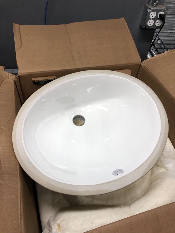 Photo 3 of Hahn Ceramic VC012 Small Oval Ceramic Bathroom Sink, White