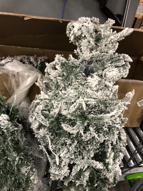Photo 1 of 9 ft Starry Light Flocked Christmas Tree
