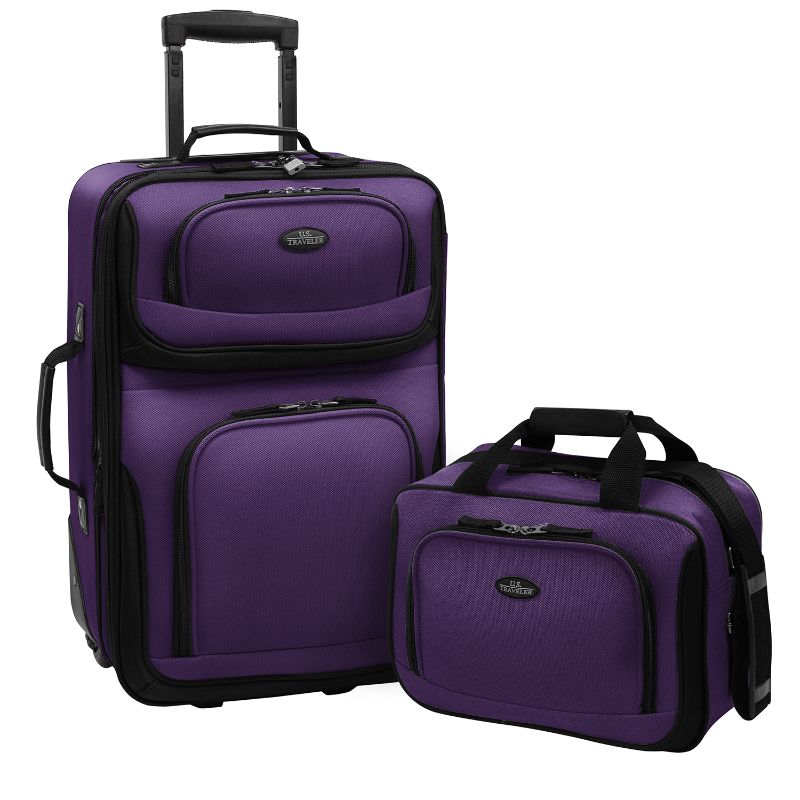 Photo 1 of U.S. Traveler Rio 2-Piece Carry-on Luggage Set Purple
