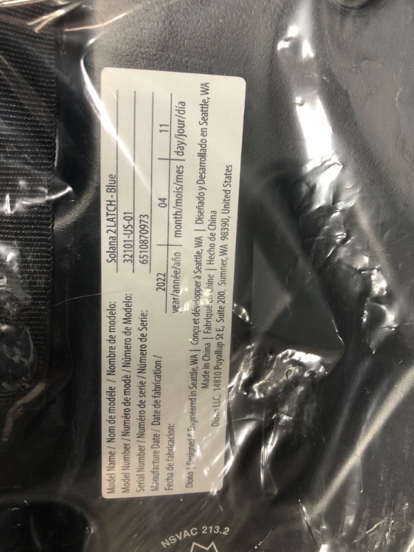 Photo 3 of Diono Solana 2 XL 2022, Dual Latch Connectors, Lightweight Backless Belt-Positioning Booster Car Seat, 8 Years 1 Booster Seat, Blue
