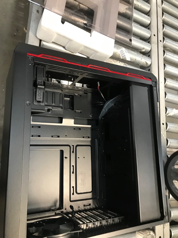 Photo 2 of (DAMAGED)Cooler Master MasterBox MB600L ATX Mid-Tower with Sleek Brushed Design, Red Side Trim, & Acrylic Side Panel
**GLASS IS CRACKED**