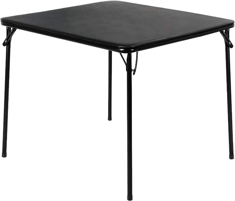 Photo 1 of (DAMAGED)VECELO 34'' Portable Square Folding Card Table with Collapsible Legs & Vinyl Upholstery, Metal, Black
**RIPPED ON THE BOTTOM**
