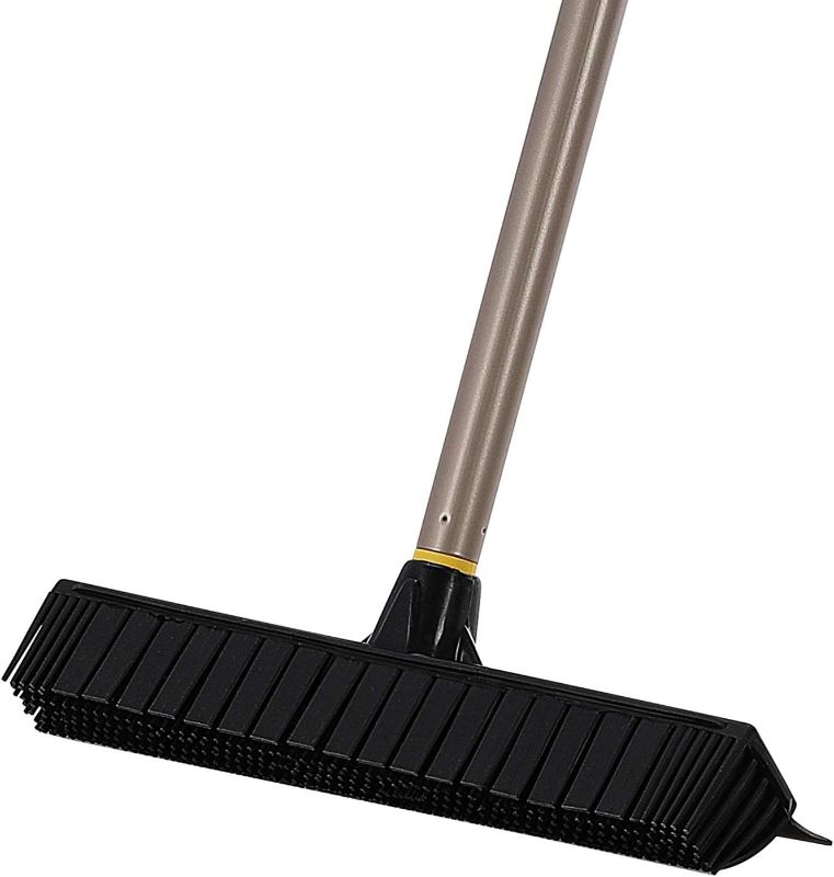 Photo 1 of 
Telescopic Broom Rubber Bristles Carpet Brush With Adjustable Long Handle For Home Tile Floor (Color : Black)
