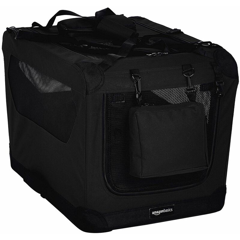 Photo 1 of Amazon Basics Premium Folding Portable Soft Pet Dog Crate Carrier Kennel BLACK