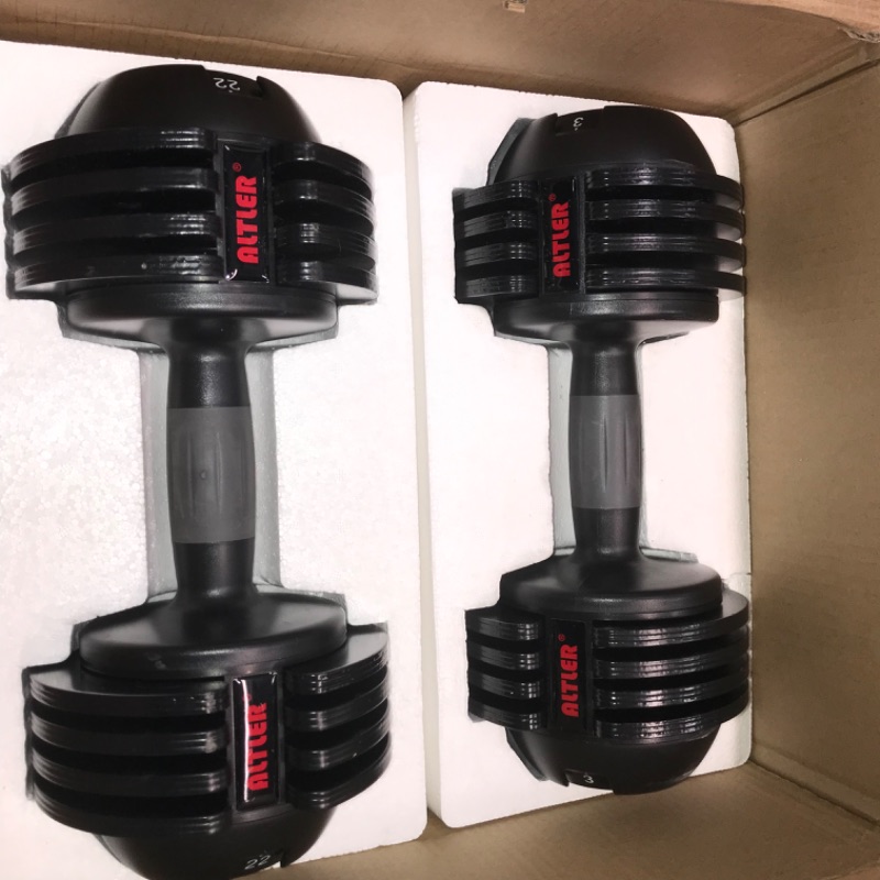 Photo 2 of ALTLER Adjustable Dumbbell, 22lb/25lb/44lb/52lb Single Dumbbell Set with Tray for Workout Strength Training Fitness, Adjustable Weight Dial Dumbbell with Anti-Slip Handle and Weight Plate for Home Exercise
