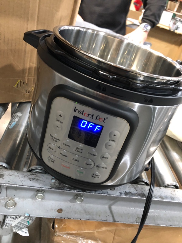 Photo 3 of **Damaged**powers on**
Instant Pot Duo Crisp 11-in-1 Air Fryer and Electric Pressure Cooker Combo with Multicooker Lids that Air Fries, Steams, Slow Cooks, Sautés, Dehydrates, & More, Free App With Over 800 Recipes, 6 Quart
