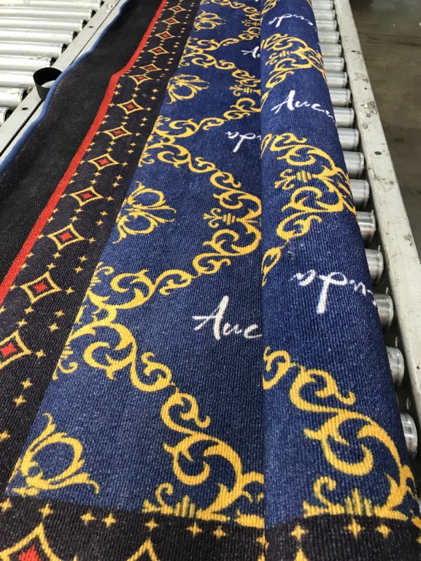 Photo 1 of 6'x10" aucuda blue/black area carpet