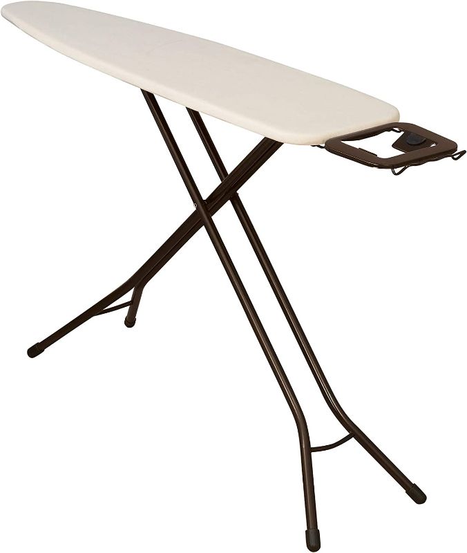 Photo 1 of 
Household Essentials Steel Top Long Ironing Board with Iron Rest | Natural Cover and Bronze Finish | 14" x 54" Iron Surface

