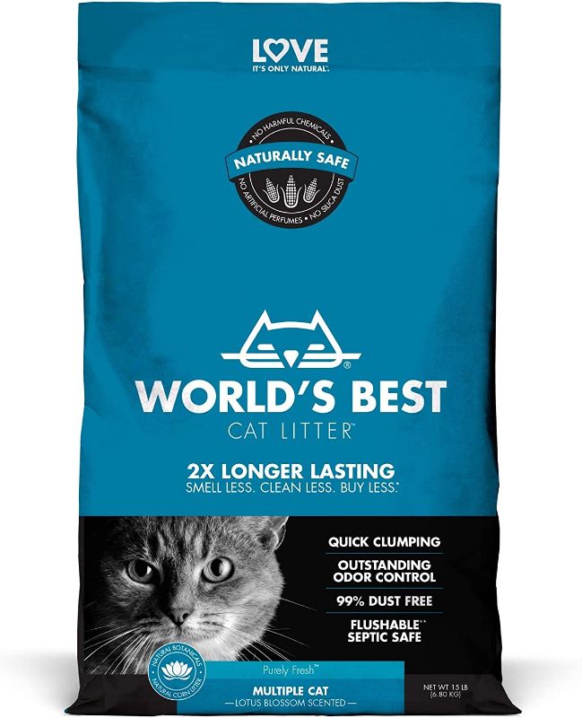 Photo 1 of 
World's Best Cat Litter Multiple Cat Lotus Blossom Scented.
Item Weight:32 Pounds