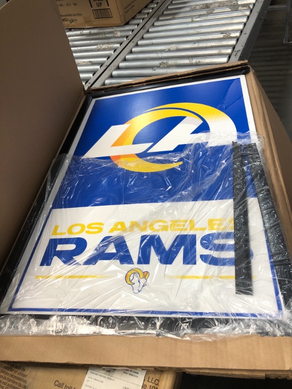 Photo 2 of *BROKEN FRAME* Trends International NFL Los Angeles Rams-Logo 21 Wall Poster, 22.375" x 34", Black Framed Version
