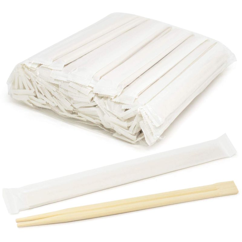 Photo 1 of [1000 Pairs] Disposable Bamboo Chopsticks - Premium Individually Wrapped Splinter-Less Smooth Wooden Chopsticks Traditional Japanese, Korean Chopsticks
