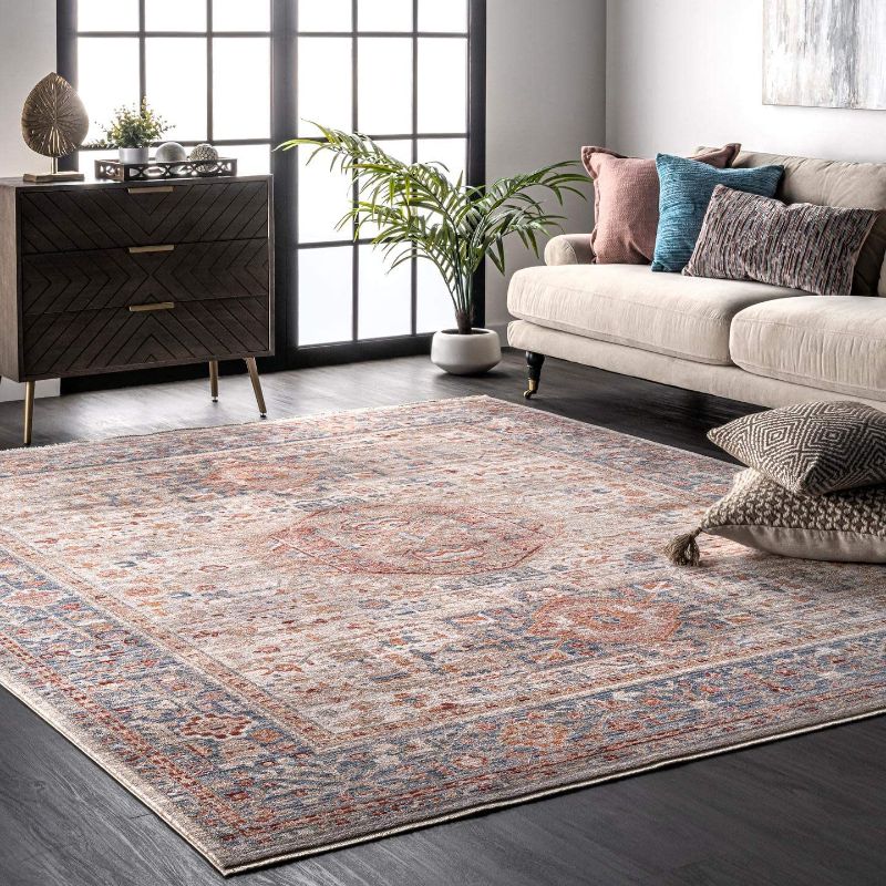 Photo 1 of **used, needs cleaning**
 Ari Worn Medallion Area Rug, 8' x 10', Beige
