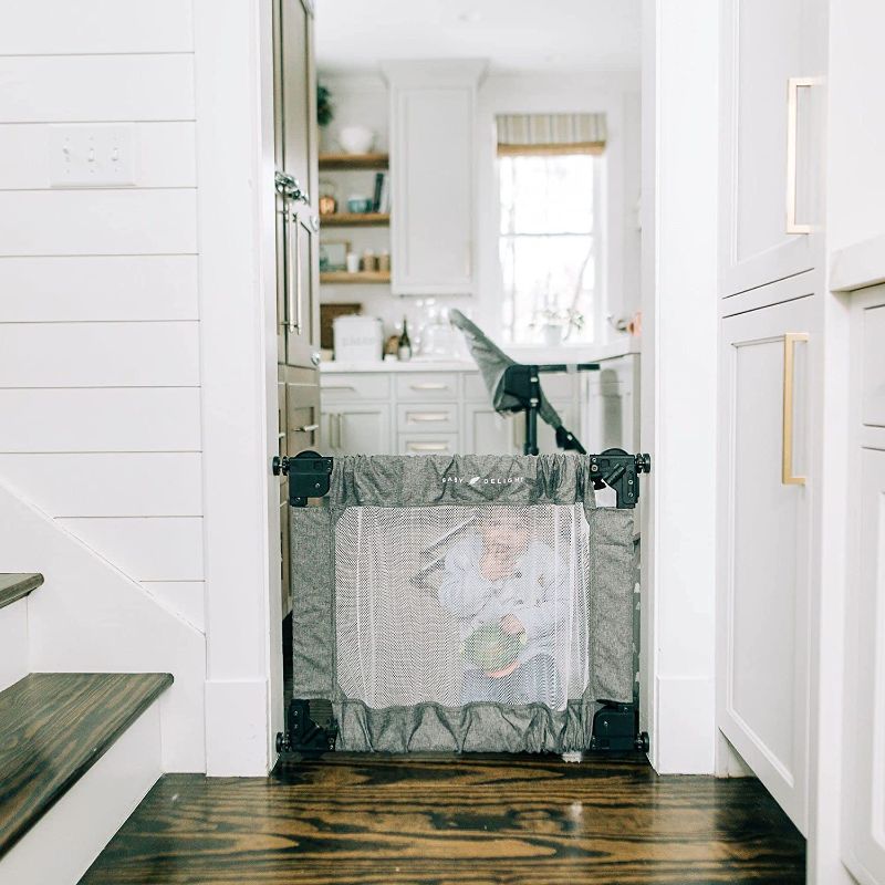 Photo 1 of Baby Delight Go with Me Portable Mesh Baby Gate | Span 42-72" Expandable Folding Gate | Pressure Mounted | Charcoal Tweed
