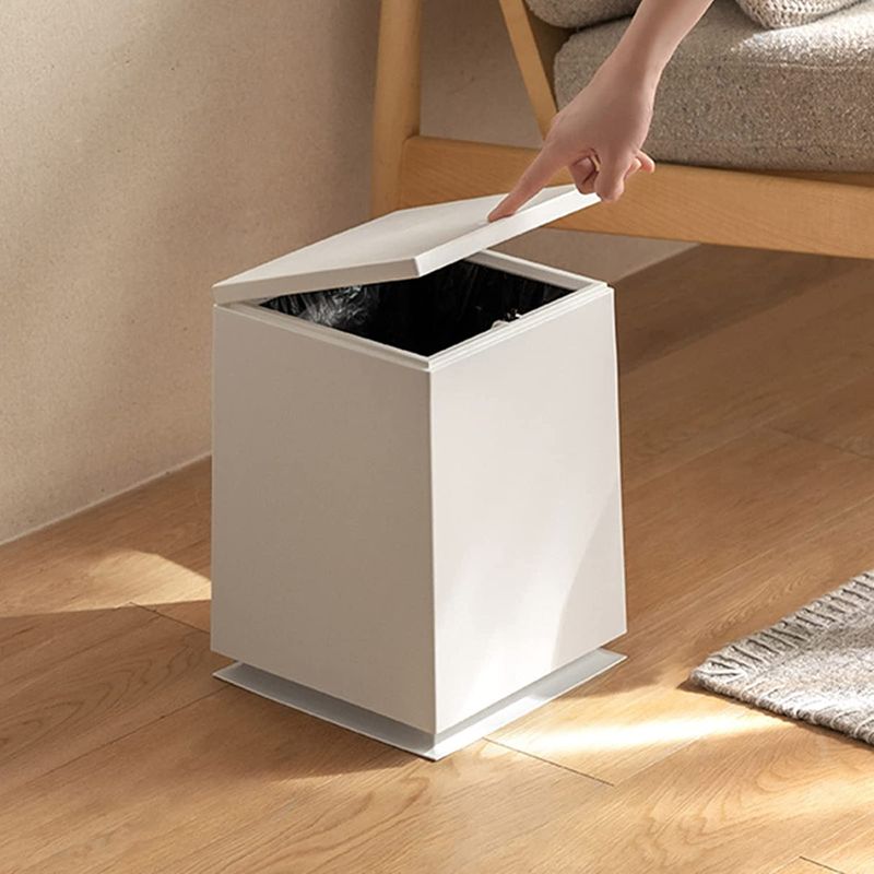 Photo 1 of 10L Plastic Trash can with Press Top Lid, 2.2 Gallon Square Mini Garbage Bin, Dog Proof Minimalist Waste Basket for Bedroom, Bathroom, Kitchen, Living Room
