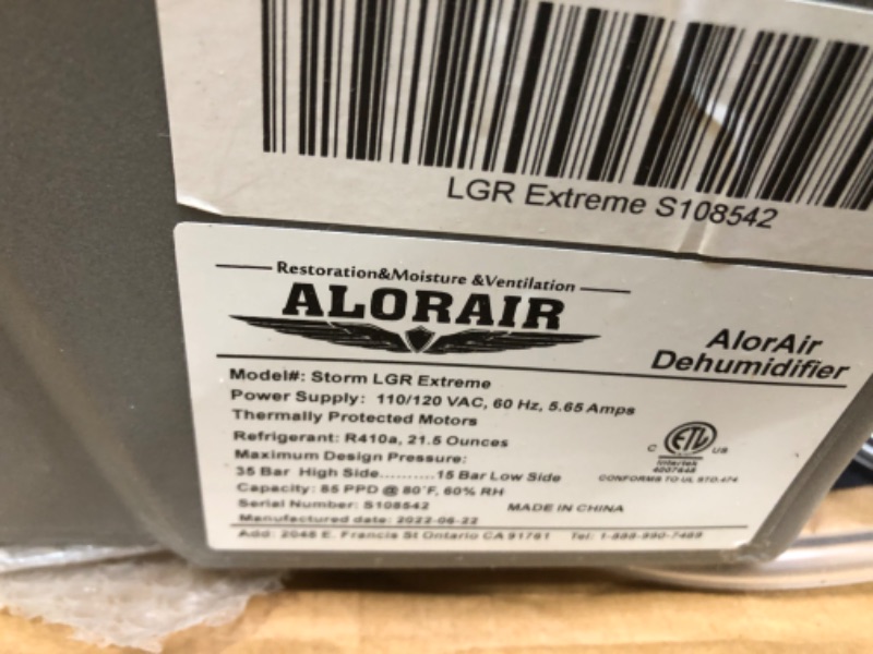 Photo 3 of AlorAir Storm Extreme LGR Commercial Dehumidifier - Yellow
