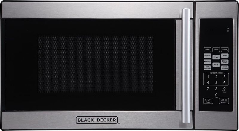 Photo 1 of (Parts Only - Major Damage) Black + Decker 0.7 Cubic Foot 700 Watt Stainless Steel Microwave with Turntable
