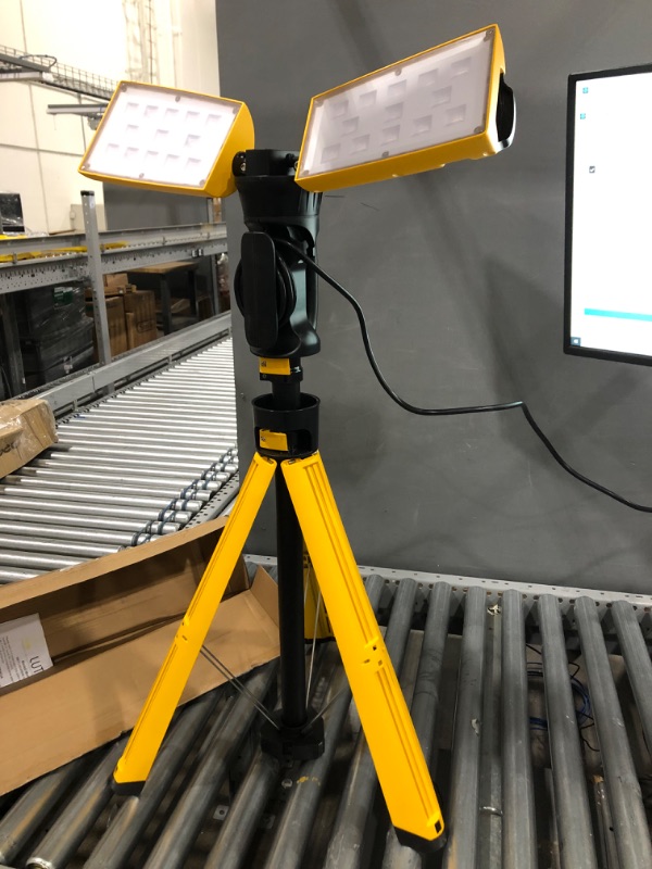 Photo 1 of LUTEC 9000/11000 Lumen Dual-Head LED Work Light with Telescoping Tripod, Adjustable Color Temperature Work Light with Stand Rotating Waterproof Lamps and 8 Ft 3-Prong Power Cord
