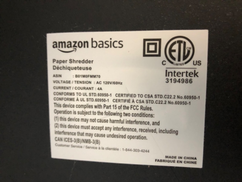 Photo 3 of Amazon Basics 15-Sheet Cross-Cut Paper, CD Credit Card Office Shredder
