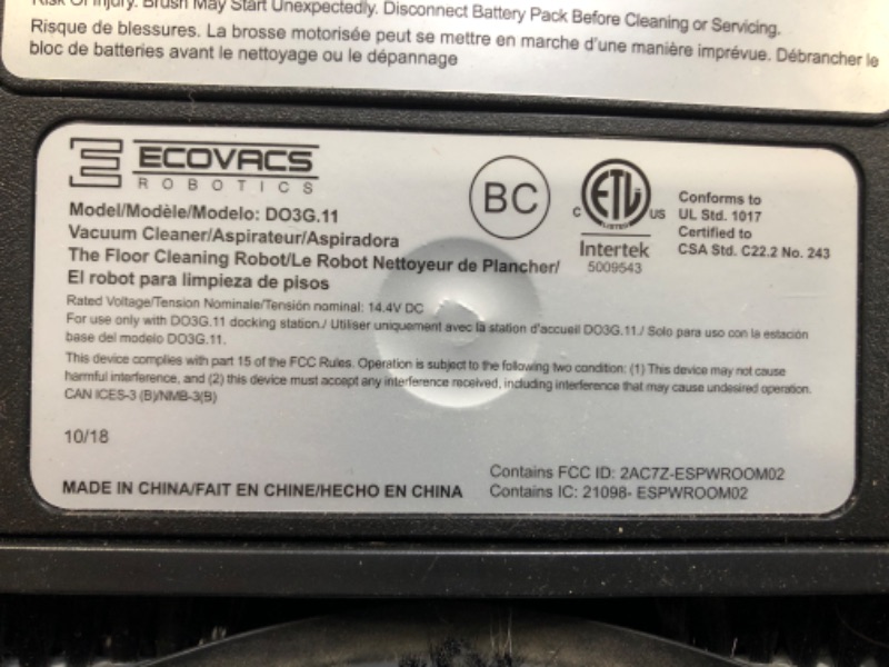 Photo 2 of ECOVACS DEEBOT 601 Robotic Vacuum Cleaner 
