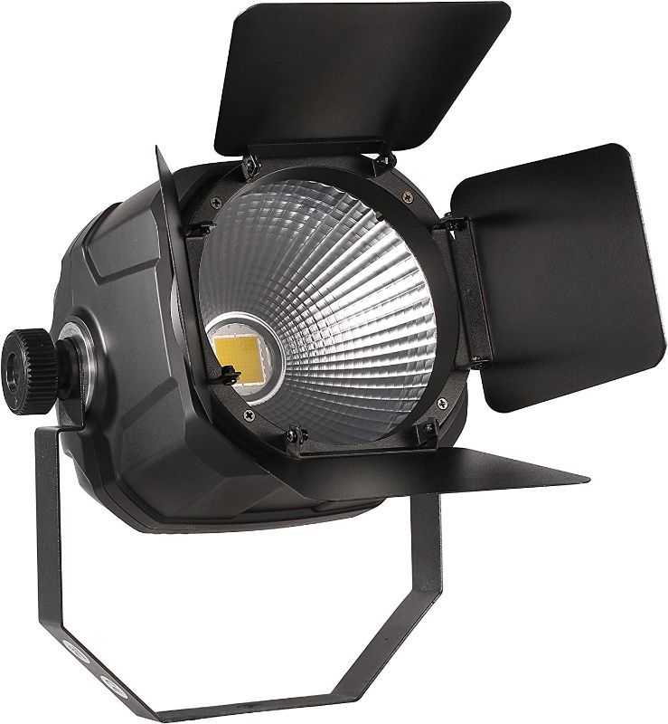 Photo 1 of DragonX 50/50W Professional Stage Lights | Hybrid LED Cool&White COB Spotlight with Barn Doors Fresnel DMX Strobe Lighting for Theatre Uplight Effect, DJ, Concert, Disco, Photo Studio, Church
