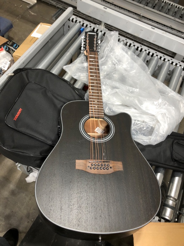 Photo 3 of 12 string Guitar,Janerock 12 String Acoustic-Electric Guitar,Cutaway Guitar,Bundle with Gig Bag,Tuner,Strings,Strap, Picks
