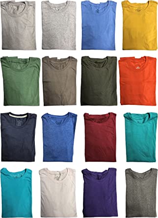 Photo 1 of 60 Pack of Bulk Mens Cotton Crew Tshirts, Assorted Wholesale Sleeve Tee Shirts 
SIZE MED 
