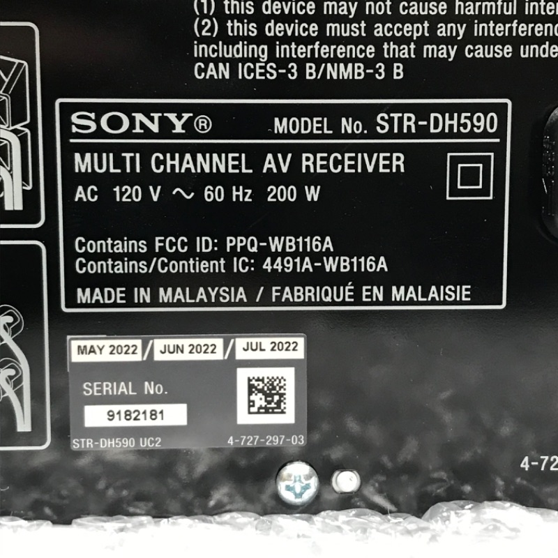 Photo 4 of (Used) Sony STRDH590 5.2 Channel Surround Sound Home Theater Receiver: 4K HDR AV Receiver with Bluetooth,Black
