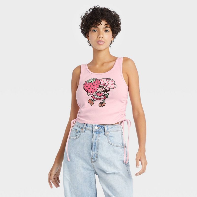 Photo 1 of 7 PACK  Women's Strawberry Shortcake Cinched Graphic Tank Top - ASSORTED SIZEZ (S,M,L,XL)
