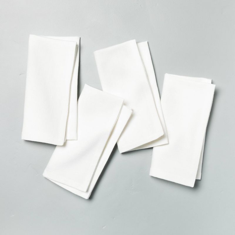 Photo 1 of 4pk Solid Cotton Napkin Set Sour Cream - Hearth & Hand with Magnolia
