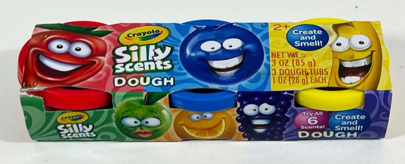 Photo 1 of 24 pack  --Crayola Silly Scents Dough Blueberry, Strawberry, Banana BRAND NEW 3-Pack
