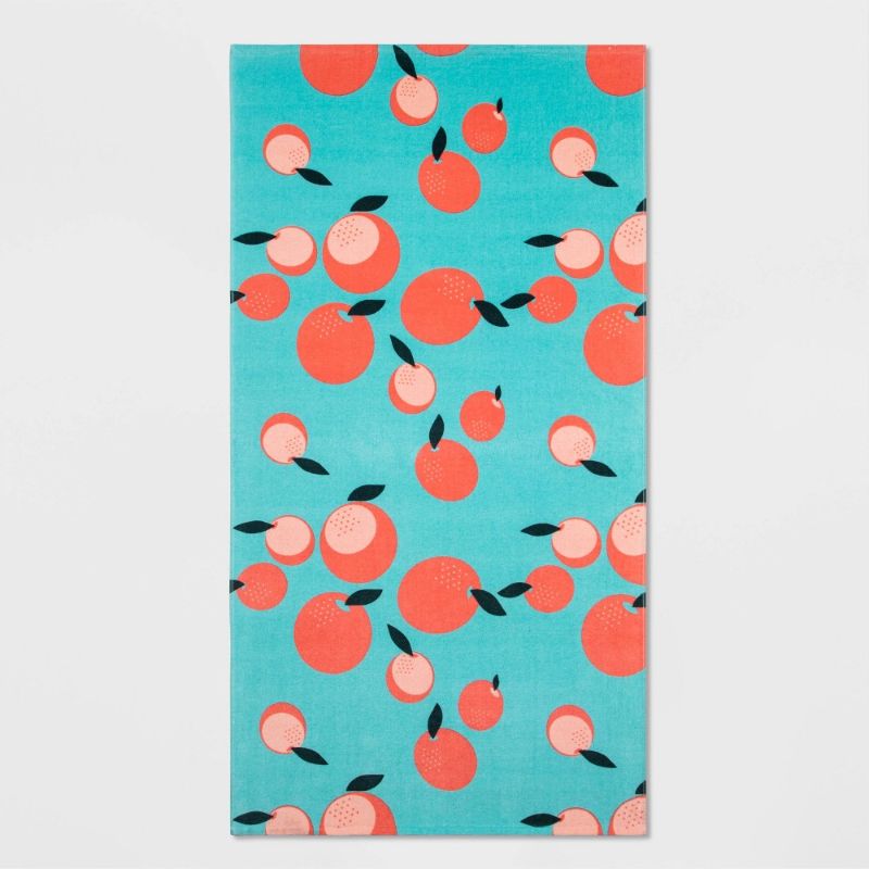 Photo 1 of 2 pack  ---Peach Printed Bath Towel Teal Blue - Sun Squad
