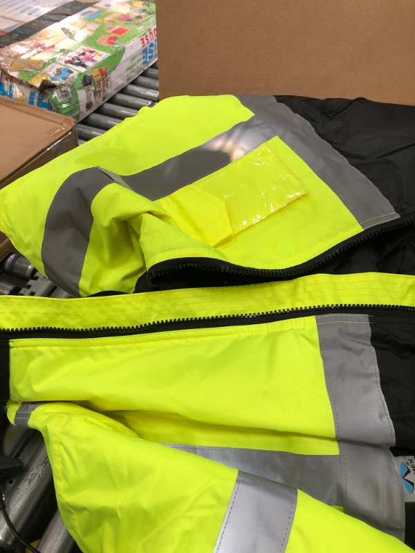 Photo 3 of PYRAMEX RJ3210X2 RJ32 Series Jackets Hi-Vis Lime Bomber Jacket with Quilted Lining- Size 1X Large
