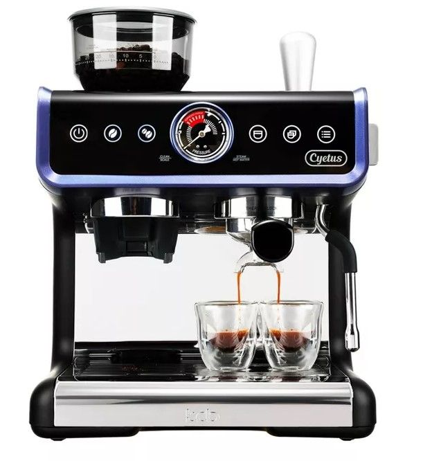 Photo 1 of Cyetus All in One Espresso Machine for Home Barista with Coffee Grinder and Milk Steam Wand for Espresso, Cappuccino, and Latte

