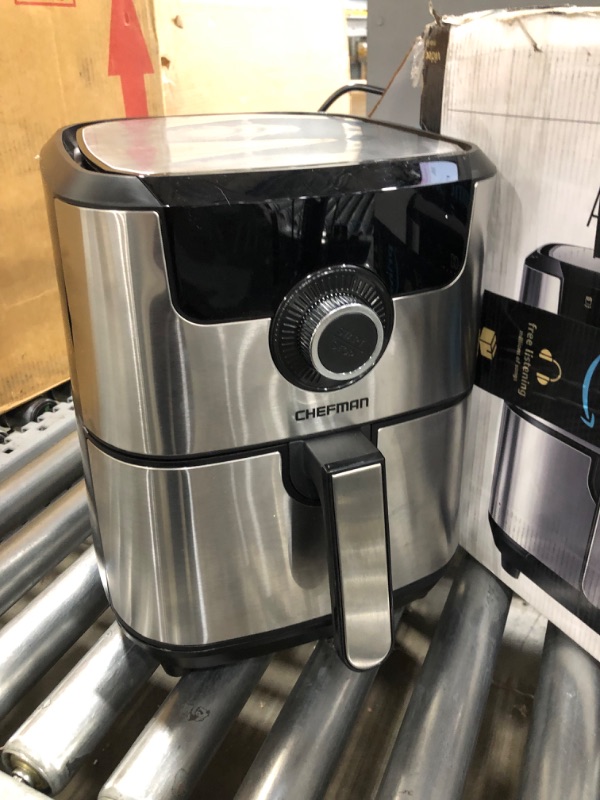 Photo 1 of ***PARTS ONLY*** CHEFMAN Air Fryer Healthy Cooking, 4.5 Qt,User Friendly and Dual Control Temperature, Nonstick Stainless Steel, Dishwasher Safe Basket, w/ 60 Minute Timer & Auto Shutoff 4.5 Quart - Stainless Steel