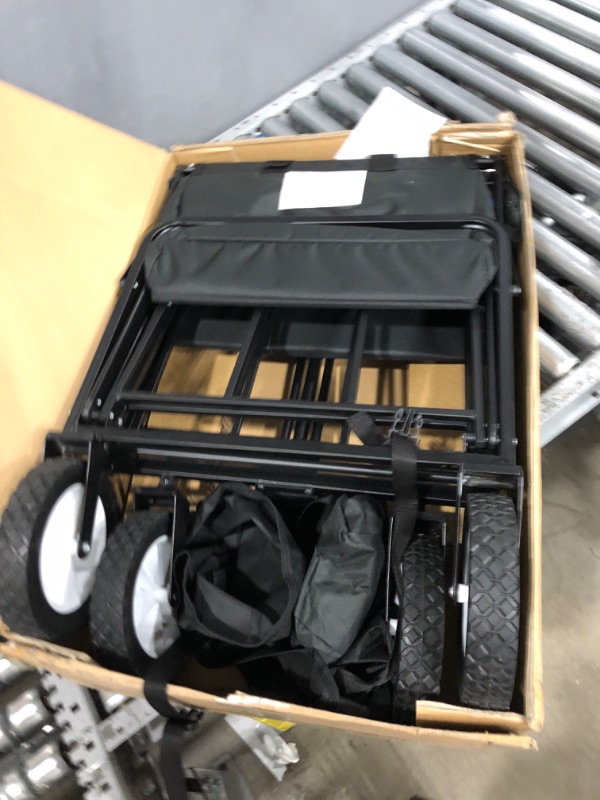 Photo 2 of Mac Sports Xtender 52" Extra Long Collapsible Utility Storage Wagon Cart, Black
