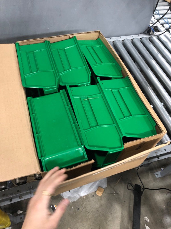 Photo 2 of Akro-Mils 30230 AkroBins Plastic Hanging Stackable Storage Organizer Bin, 11-Inch x 5-Inch x 5-Inch, Green, 12-Pack
